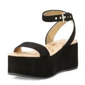 Sam Edelman Black Suede Platform Wedges